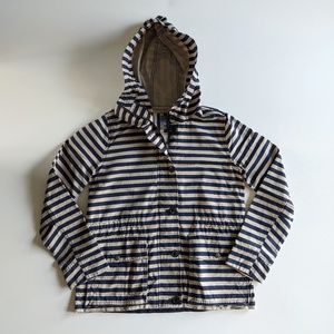 Navy Stripe Cotton Shell Parka - XS